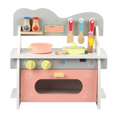 Игровой набор Детская кухня (розовый, деревянный, 8 предметов) Star Friend