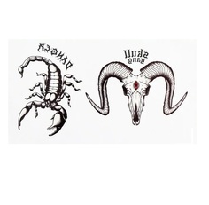 Татуировка Арт Узор на тело двойная Череп барана и скорпион 10,5х6 см 9317582