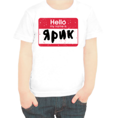 Футболка мальчику белая 38 р-р hello ярик No Brand