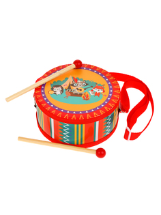 Барабан детский Mapacha с палочками, 17 см, музыкальный инструмент, 76812 No Brand