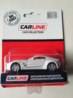 Машинка CARLINE 1:64 металл, инерционная, в блистере (белый) GT9346 Carline®