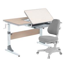 Комплект Anatomica Smart-40 парта+кресло клен/серый с серым креслом Armata