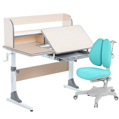 Комплект парта+кресло+органайзер Anatomica Smart-30 клен/серый с голубым Armata Duos