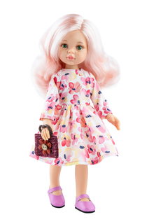 Кукла Paola Reina Роза в цветочном платье с сумочкой, 32 см