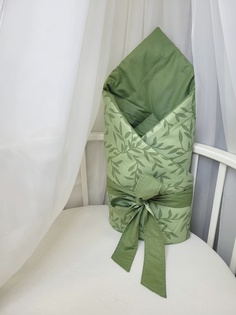 Конверт-одеяло на выписку зимний Лиана на зелёном размер 90x90см No Brand