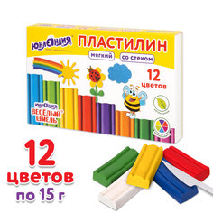 Пластилин мягкий Юнландия 106672, в наборе 12 цв, 8 наборов