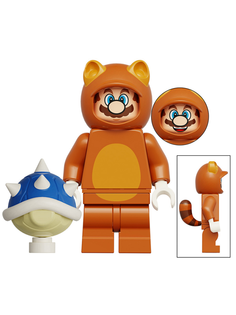 Фигурка StarFriend Марио в коричневом костюме с черепахой Mario подвижная, 4 см