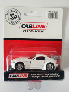 Машинка CARLINE, 1:64 металл, инерционная (белая) GT9349 Carline®