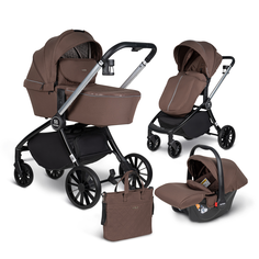 Коляска модульная 3 в 1 Farfello Baby Shell с рождения до 3 лет цвет шоколадный BBS-002