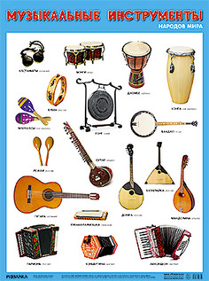 Развивающие плакаты Мозаика-синтез музыкальные инструменты народов мира
