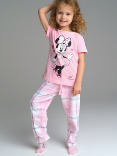 Пижама футболка и брюки для девочки Disney PlayToday 32242417 белый, светло-розовый, 116
