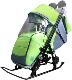 Санки-коляска Galaxy Кидс 3-4 салатовый