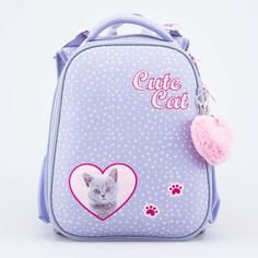 Рюкзак школьный детский Котофей 02804315-40, свсерый, выс 37 см