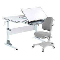 Комплект Anatomica Smart-40 парта+кресло белый/серый с серым креслом Armata