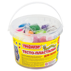 Пластилин на растительной основе 12 цветов Пифагор 360г пластиковая банка (104546) 12 уп