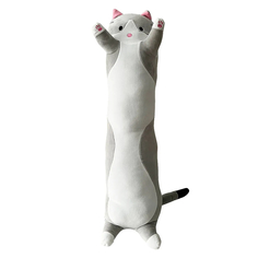 Игрушка мягкая кот-батон, серый, 90 см No Brand