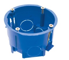 Экопласт Коробка установочная для г/к D-68x45 мм с металл. лапками, синий IP30 44663-1