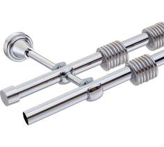Двойной карниз DDA DIY в коробе, 16 мм, открытый кронштейн, глянцевый хром, 2.0 м 53929