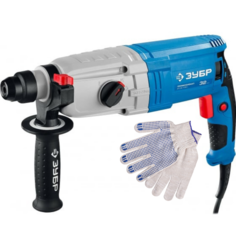 Перфоратор ЗУБР SDS Plus Профессионал ЗП-32-1100 К + рабочие перчатки