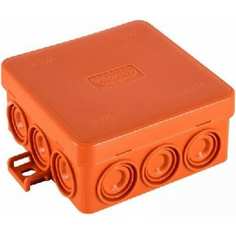 Огнестойкая коробка Экопласт JBL085 E110, о/п 85х85х38, 12 выходов, IP55, 2P, цвет оранжев