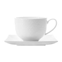Maxwell & Williams Чашка Даймонд (0.22 л) с квадратным блюдцем, белая MW688-JX260482