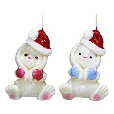 Свеча праздничная фигурная KR Кролик в шапке 5,5x8,5 см в ассортименте Kukina Raffinata