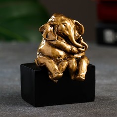 Фигура "Пара слоников" золото Хорошие сувениры