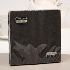 Салфетки бумажные New Line Fresco Черные, 33x33 2 слоя 20 шт. No Brand