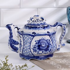 Чайник Сидоровский, большой, гжель No Brand