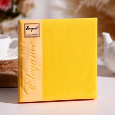 Салфетки бумажные Bouquet Colour желтые, 33х33, 2 слоя, 20 листов