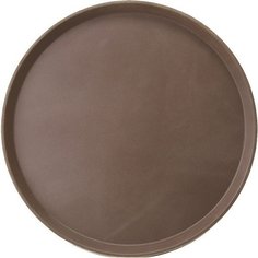Поднос круглый прорезиненный d=40.6 см коричневый TouchLife 212686