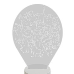 Ночник детский настольный Magic Lady Веселые коты 3D, светодиодный, на батарейках