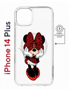 Чехол на iPhone 14 Plus MagSafe с принтом Kruche Print Минни противоударный с магнитом КruЧЕ