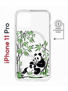 Чехол на iPhone 11 Pro MagSafe с принтом Kruche Print Панды противоударный с магнитом КruЧЕ