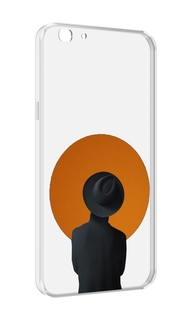 Чехол MyPads парень в шляпе в оранжевом кружке для Oppo A77/F3 (2017 год)