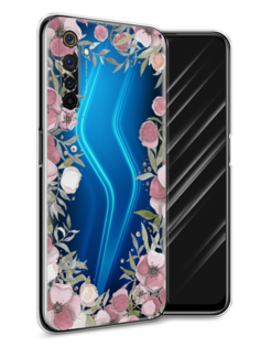 Чехол Awog на Realme 6 Pro "Розовая цветочная рамка"