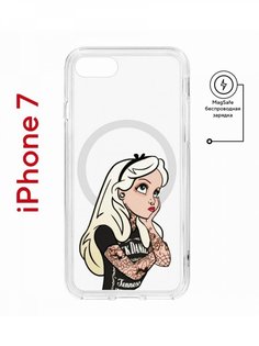 Чехол на iPhone 7, 8, SE 2020 2022 MagSafe Kruche Print Tattoo Girl с магнитом КruЧЕ