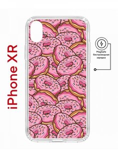 Чехол на iPhone XR MagSafe с принтом Kruche Print Пончики противоударный с магнитом КruЧЕ