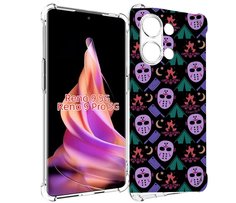 Чехол MyPads фиолетовые маски для Oppo Reno 9/Reno 9 Pro