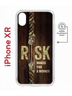 Чехол на iPhone XR MagSafe с принтом Kruche Print Risk противоударный с магнитом КruЧЕ