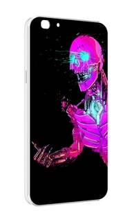 Чехол MyPads скелет-робот-фиолетовый для Oppo A77/F3 (2017 год)