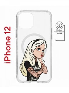 Чехол на iPhone 12/12 Pro MagSafe с принтом Kruche Print Tattoo Girl с магнитом КruЧЕ