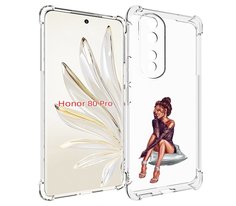 Чехол MyPads Девушка-на-подушке женский для Honor 80 Pro