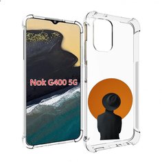 Чехол MyPads парень в шляпе в оранжевом кружке для Nokia G400 5G