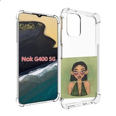 Чехол MyPads девушка-с-каре-и-тату для Nokia G400 5G
