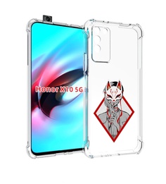Чехол MyPads девушка в маске япония для Honor X10