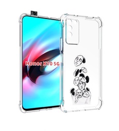 Чехол MyPads человек с разными масками для Honor X10