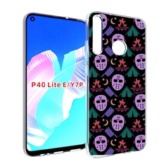 Чехол бампер MyPads фиолетовые маски для Huawei P40 Lite E