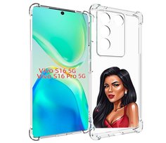 Чехол MyPads Брюнетка-в-красном-платье для Vivo S16 5G/S16 Pro 5G/V27/V27 Pro