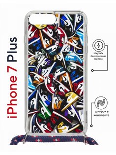 Чехол на iPhone 7 Plus/ 8 Plus MagSafe Kruche Print Кроссовки Nike Air с магнитом,шнурком КruЧЕ